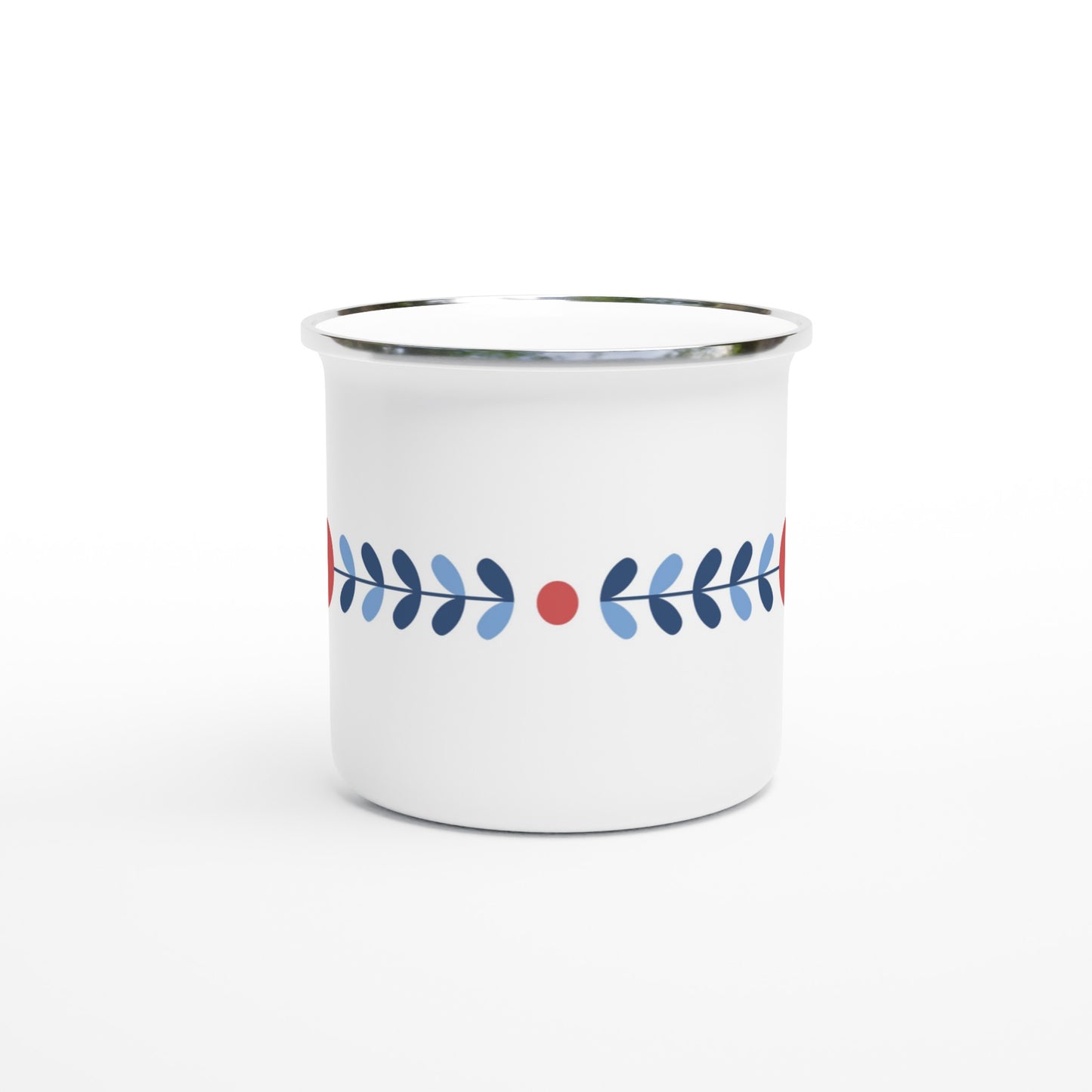 White-Red-and-Blue-Flower-Enamel-Mug-with-silver-edge
