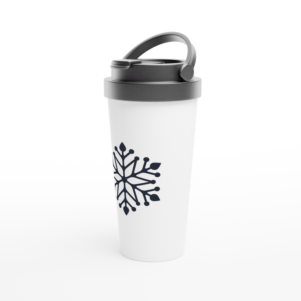 Snow-Flake-White-Stainless-Steel-Travel-Mug